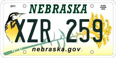 NE license plate XZR259