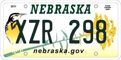 NE license plate XZR298