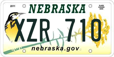 NE license plate XZR710