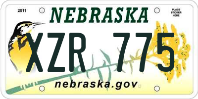 NE license plate XZR775