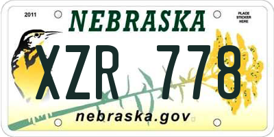 NE license plate XZR778