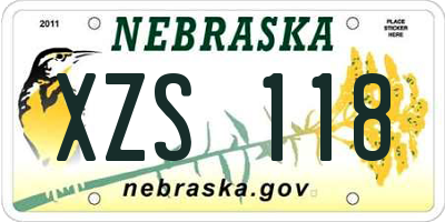 NE license plate XZS118