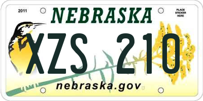 NE license plate XZS210