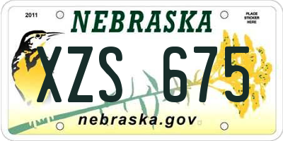 NE license plate XZS675