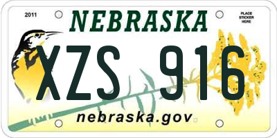 NE license plate XZS916