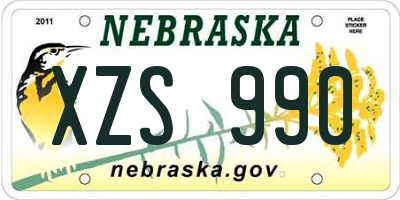 NE license plate XZS990