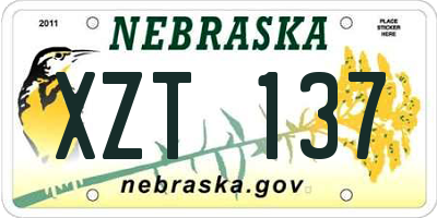 NE license plate XZT137