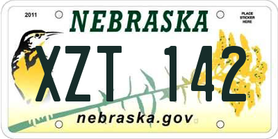 NE license plate XZT142