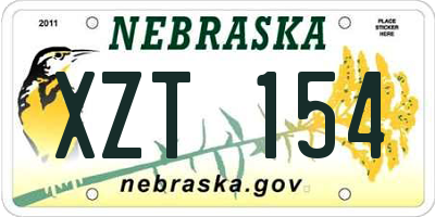 NE license plate XZT154
