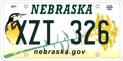 NE license plate XZT326