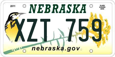 NE license plate XZT759
