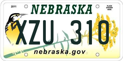 NE license plate XZU310