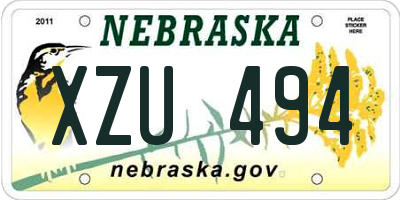 NE license plate XZU494