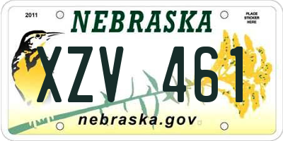 NE license plate XZV461