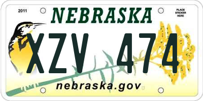 NE license plate XZV474