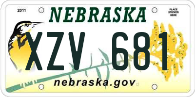 NE license plate XZV681