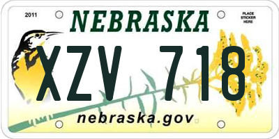 NE license plate XZV718