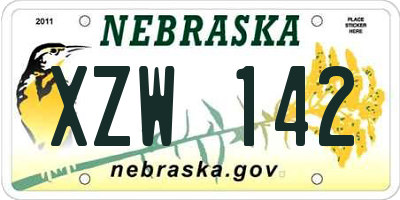 NE license plate XZW142