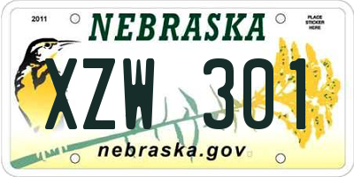 NE license plate XZW301