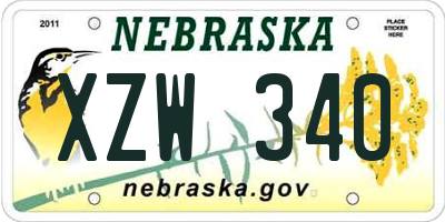 NE license plate XZW340