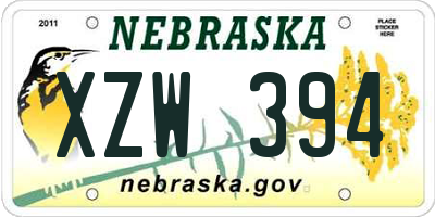 NE license plate XZW394