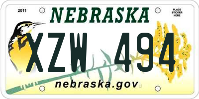 NE license plate XZW494