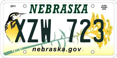 NE license plate XZW723
