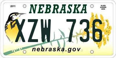 NE license plate XZW736
