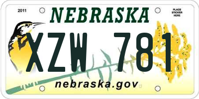 NE license plate XZW781