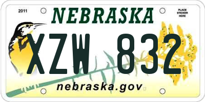 NE license plate XZW832