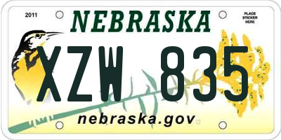 NE license plate XZW835