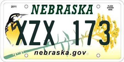 NE license plate XZX173