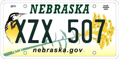 NE license plate XZX507