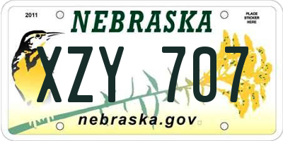 NE license plate XZY707