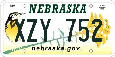 NE license plate XZY752