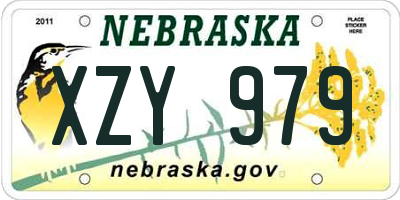 NE license plate XZY979