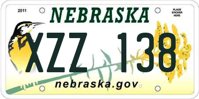 NE license plate XZZ138