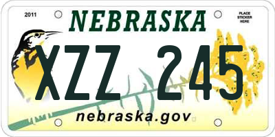NE license plate XZZ245