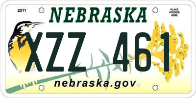 NE license plate XZZ461