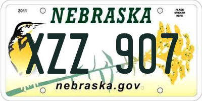 NE license plate XZZ907