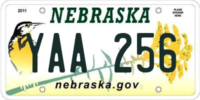 NE license plate YAA256