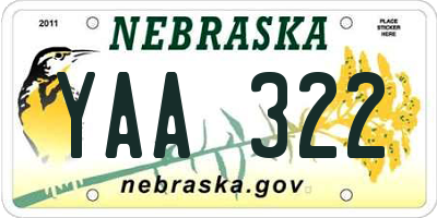 NE license plate YAA322