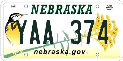 NE license plate YAA374