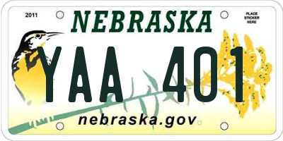 NE license plate YAA401