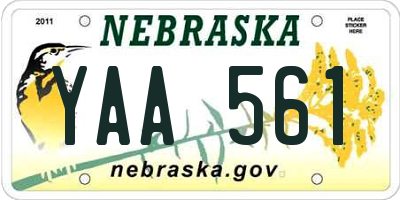 NE license plate YAA561