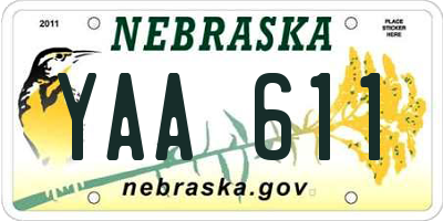 NE license plate YAA611