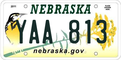 NE license plate YAA813