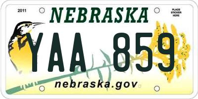 NE license plate YAA859