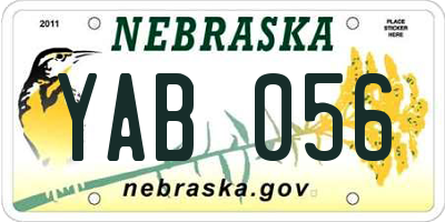 NE license plate YAB056