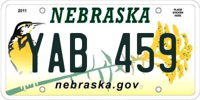 NE license plate YAB459